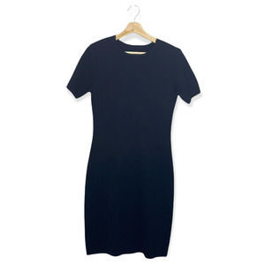 LITTLE Black Dress Womens Size Small Short Sleeve Pullover Form Fitting Midi